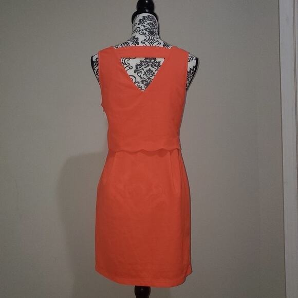 Charming Charlie size medium orange scalloped top dress with side zipper - Picture 3 of 9